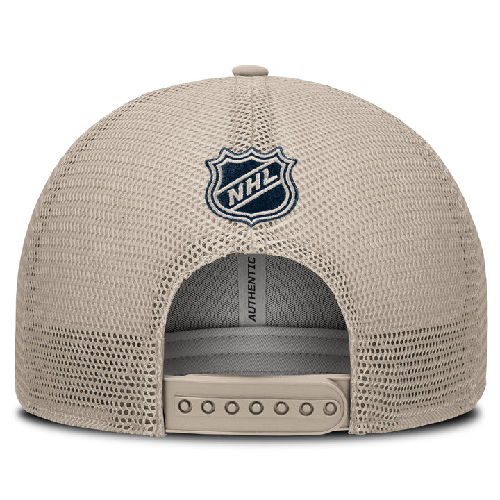 Edmonton Oilers Women's Fanatics Cream 2026-27 Authentic Pro Road Mesh Snapback Hat