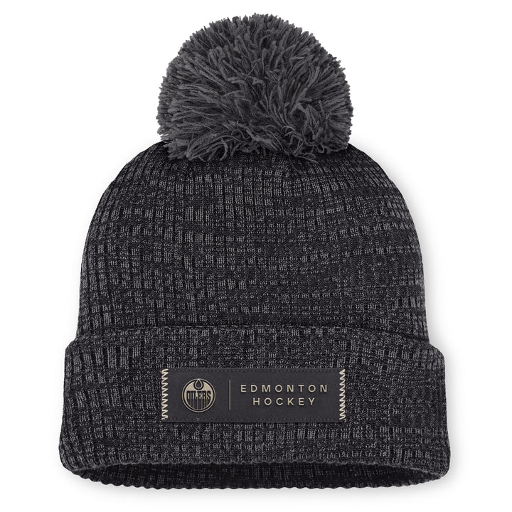 Edmonton Oilers Women's Fanatics Grey 2026-27 Authentic Pro Road Cuffed Toque w/Pom