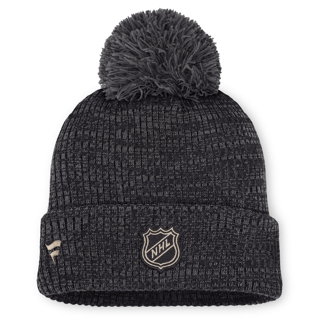 Edmonton Oilers Women's Fanatics Grey 2026-27 Authentic Pro Road Cuffed Toque w/Pom