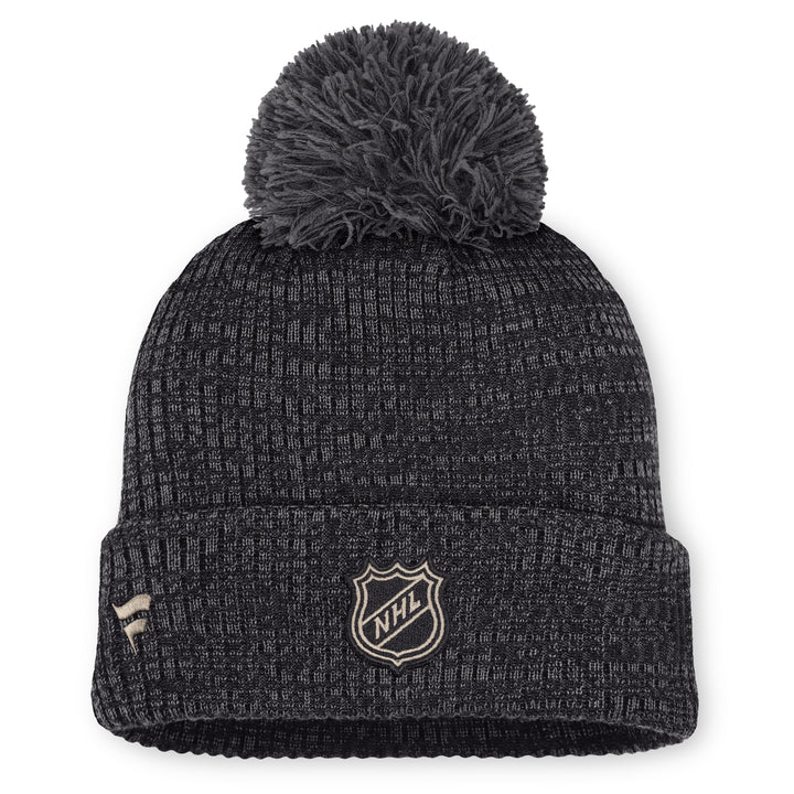 Edmonton Oilers Women's Fanatics Grey 2026-27 Authentic Pro Road Cuffed Toque w/Pom