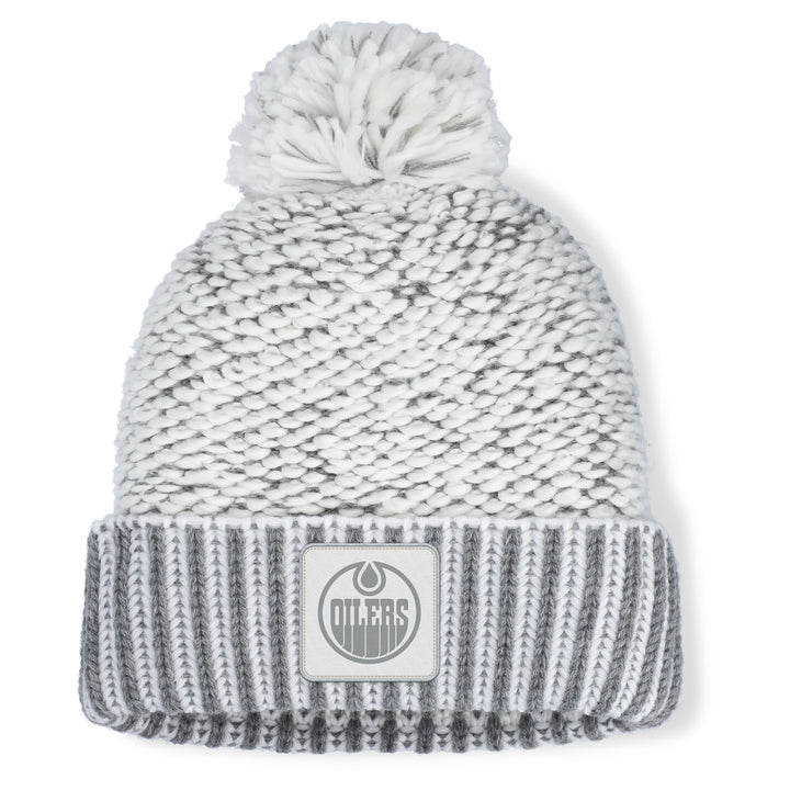 Edmonton Oilers Women's Fanatics Grey Mist Cuffed Toque w/Pom