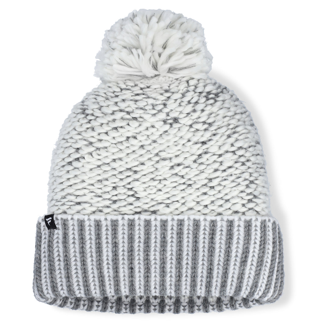 Edmonton Oilers Women's Fanatics Grey Mist Cuffed Toque w/Pom
