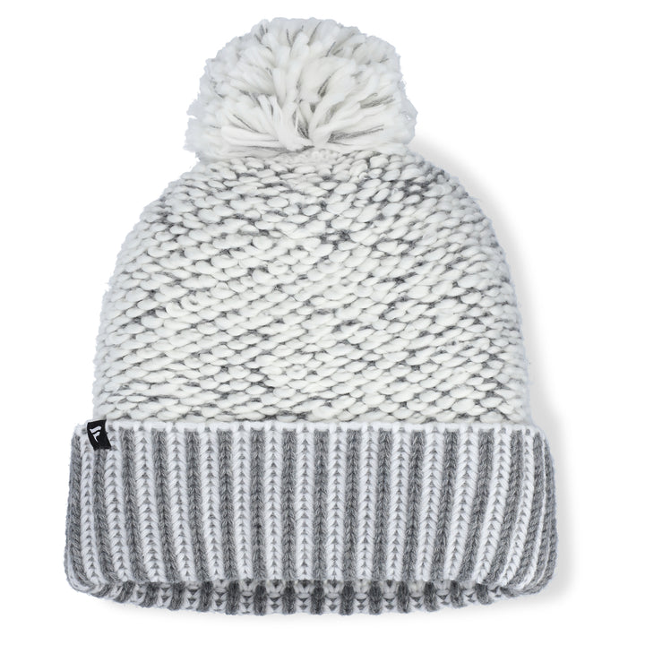 Edmonton Oilers Women's Fanatics Grey Mist Cuffed Toque w/Pom