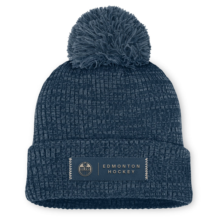 Edmonton Oilers Women's Fanatics Navy 2026-27 Authentic Pro Road Cuffed Toque w/Pom