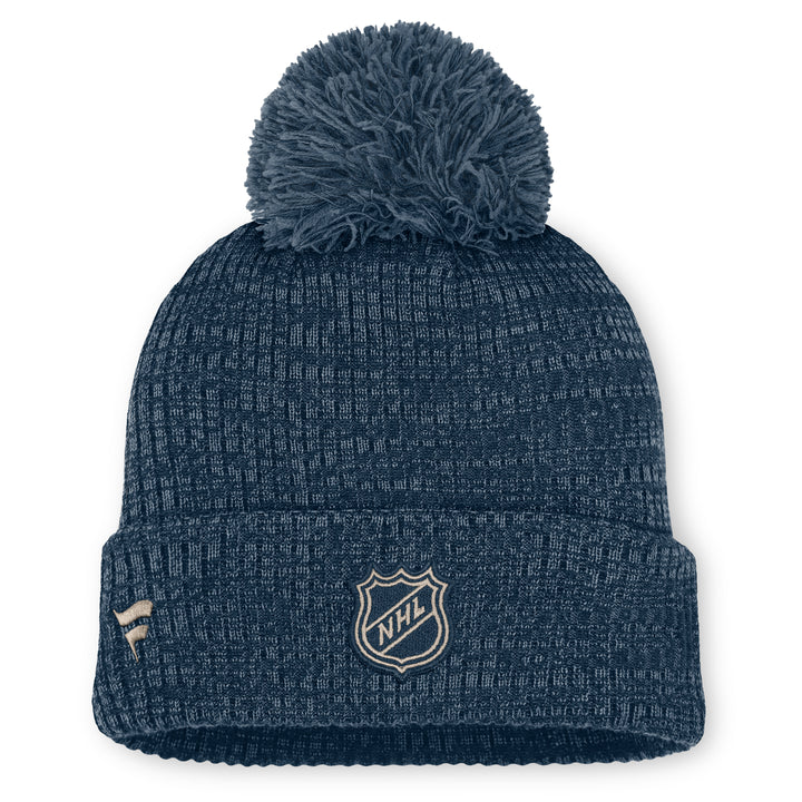 Edmonton Oilers Women's Fanatics Navy 2026-27 Authentic Pro Road Cuffed Toque w/Pom