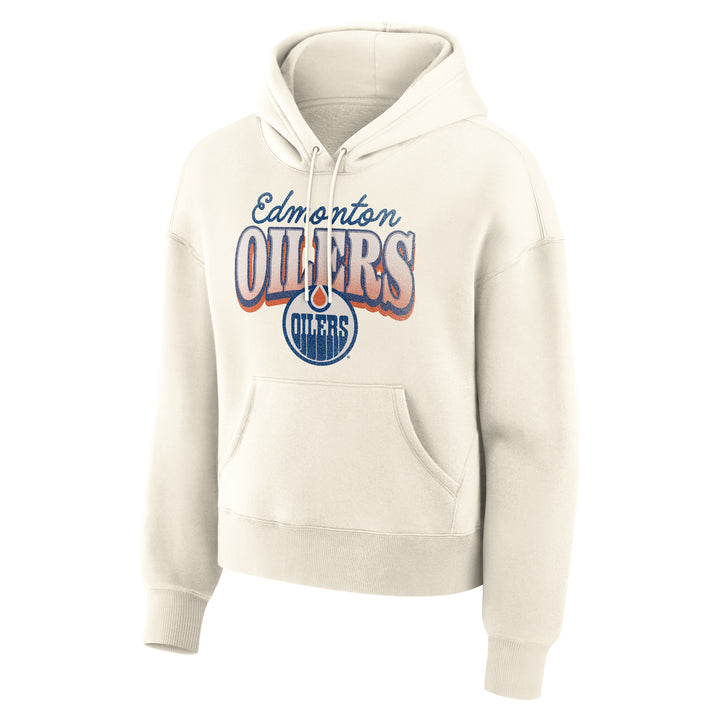 Edmonton Oilers Women's Fanatics Rewind Cream Pullover Hoodie