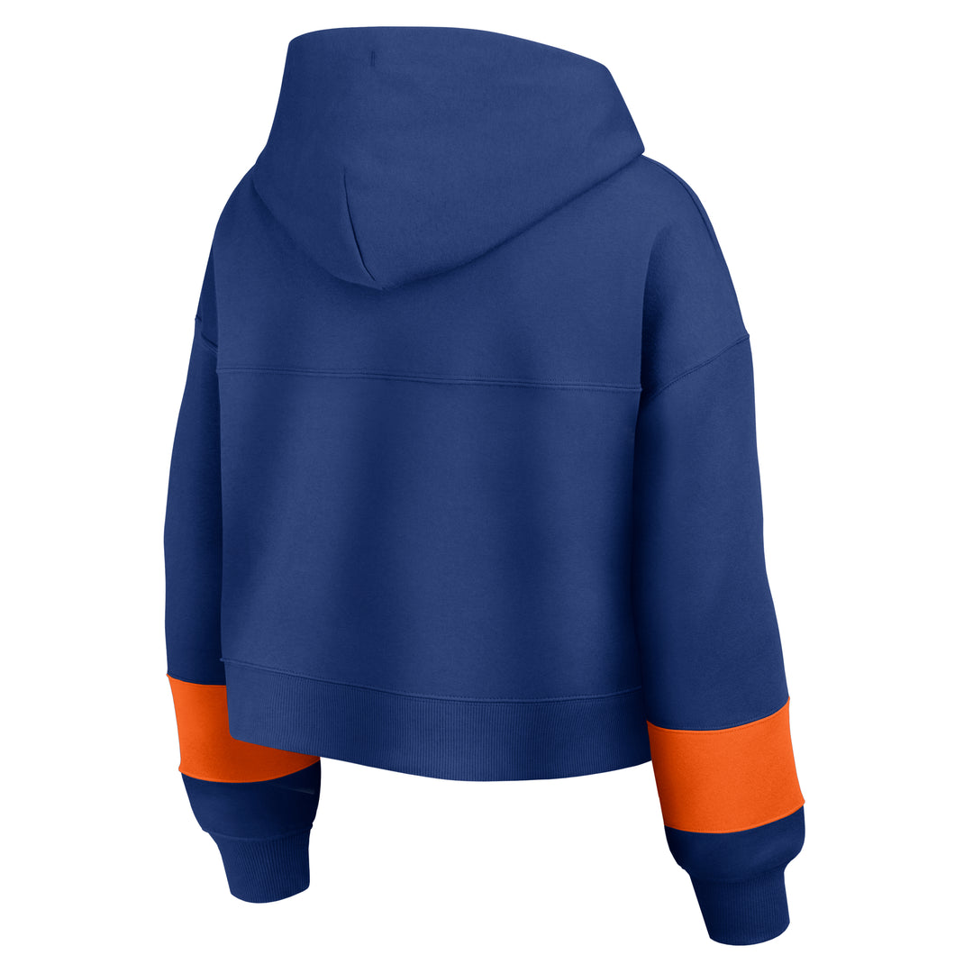 Edmonton Oilers Women's Fanatics Understated Blue Boxy Cropped Pullover Hoodie
