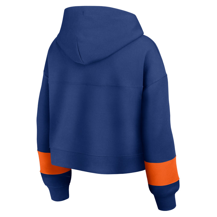 Edmonton Oilers Women's Fanatics Understated Blue Boxy Cropped Pullover Hoodie