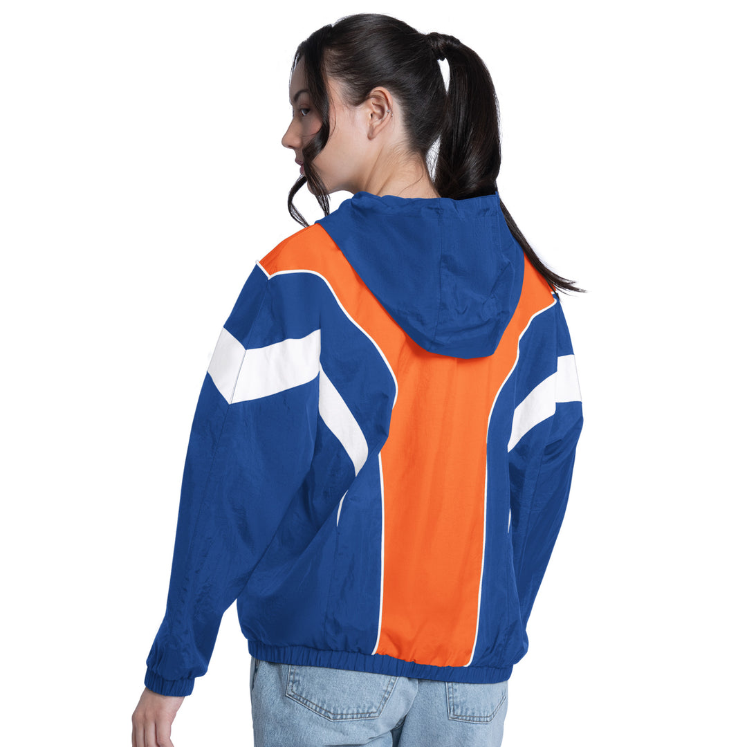 Edmonton Oilers Women's G-III Blue Quarter Back Full-Zip Track Jacket