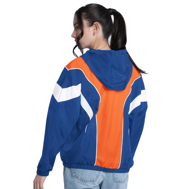 Edmonton Oilers Women's G-III Blue Quarter Back Full-Zip Track Jacket