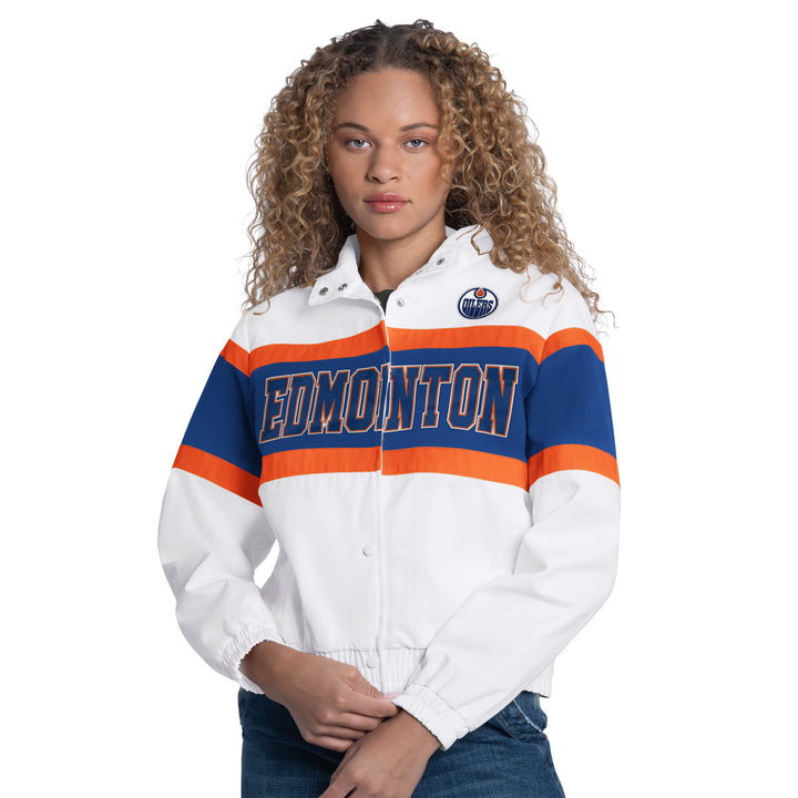 Edmonton Oilers Women's G-III Iconic Game White Jacket
