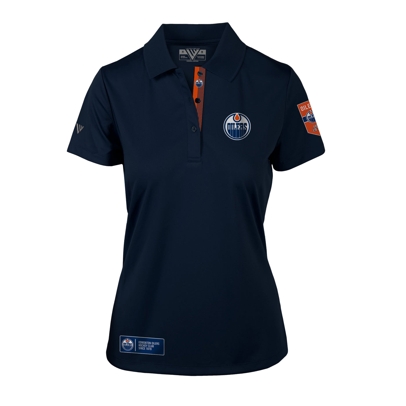 Edmonton Oilers Women's Levelwear Lotus Navy Polo
