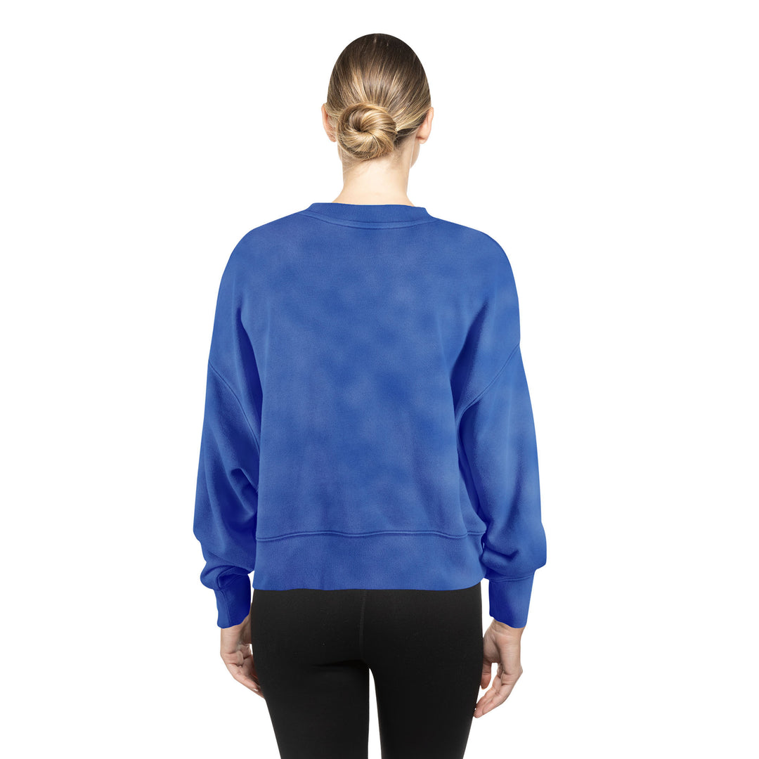 Edmonton Oilers Women's New Era 1933 Throwback Royal Crewneck Sweatshirt