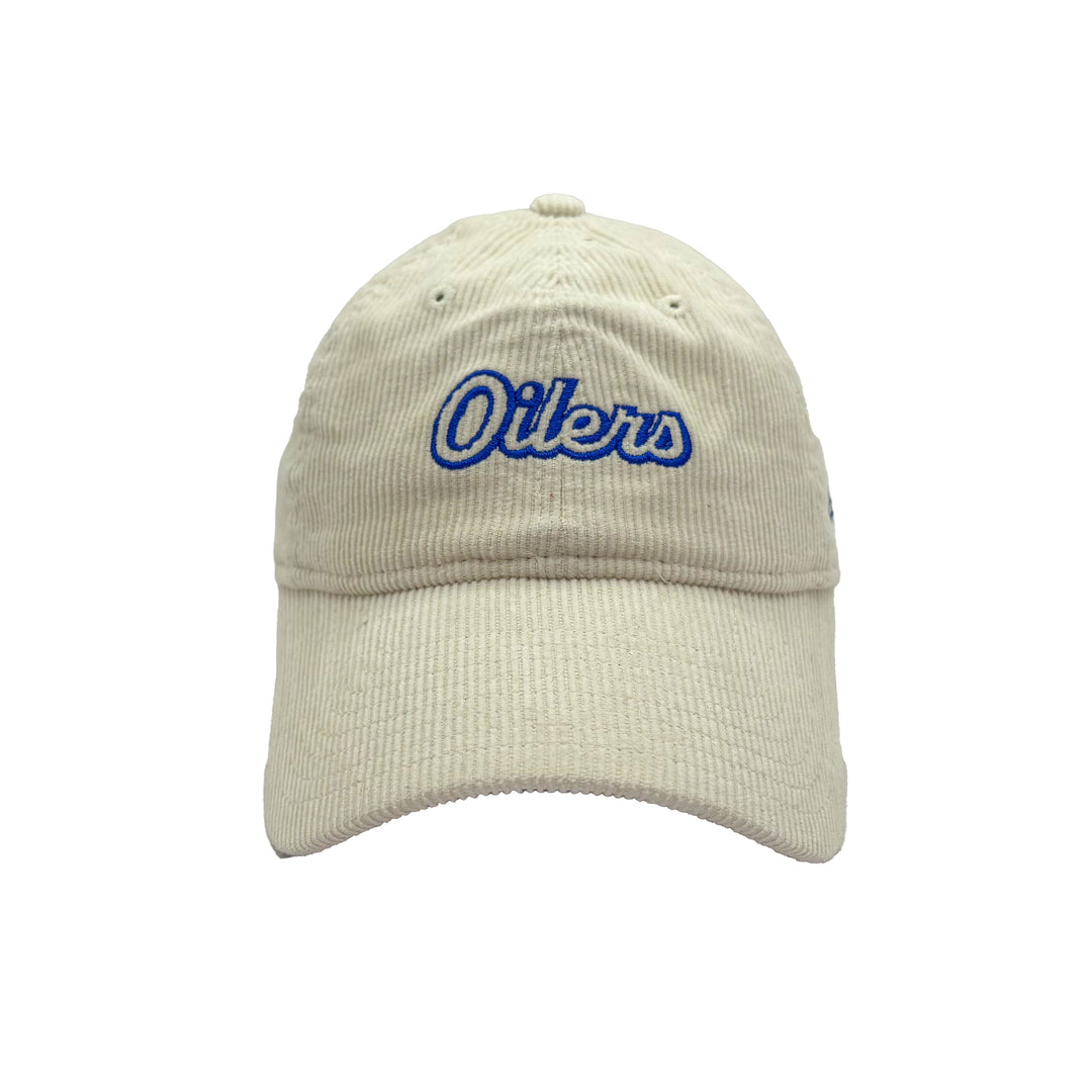 Edmonton Oilers Women's New Era Cream Corduroy 9TWENTY Adjustable Hat
