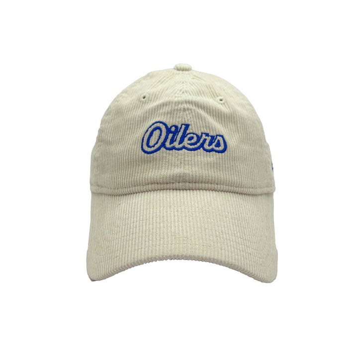 Edmonton Oilers Women's New Era Cream Corduroy 9TWENTY Adjustable Hat