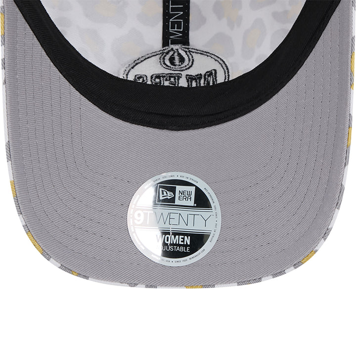 Edmonton Oilers Women's New Era White & Black Active Animal Print 9TWENTY Adjustable Hat
