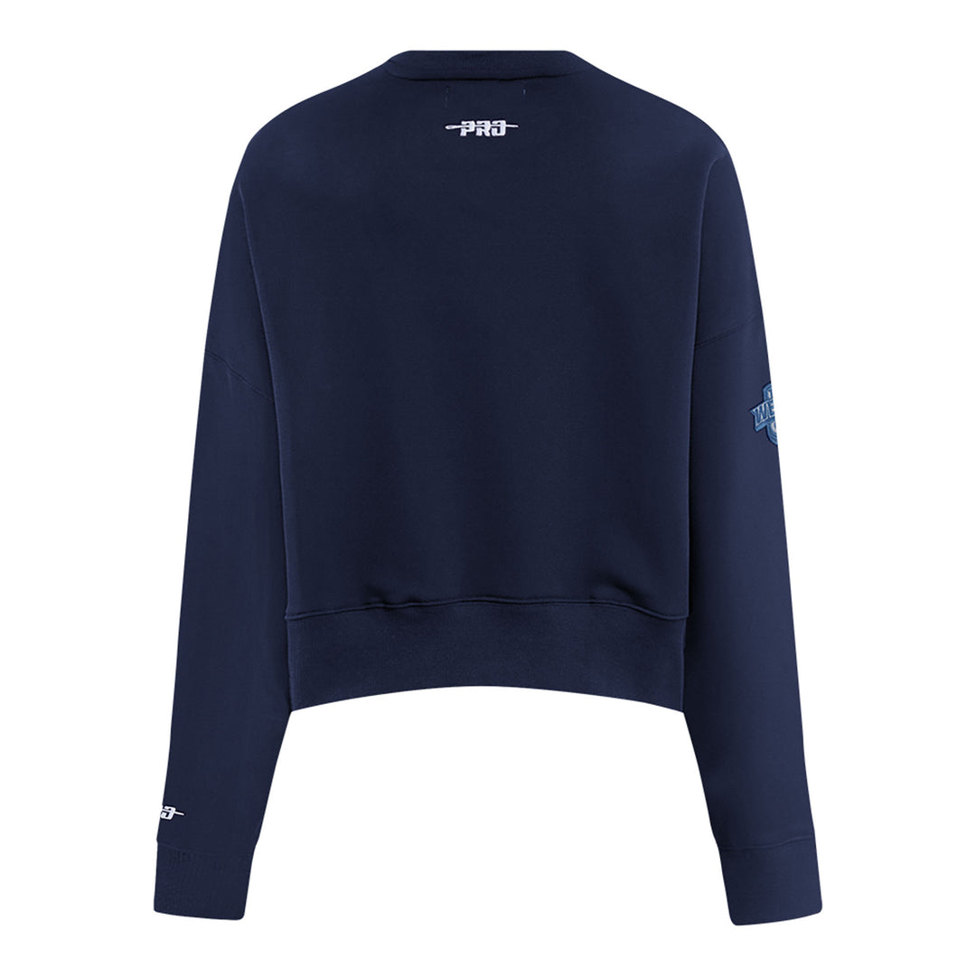 Edmonton Oilers Women's Pro Standard Country Club Blue Boxy Cropped Crewneck Sweatshirt