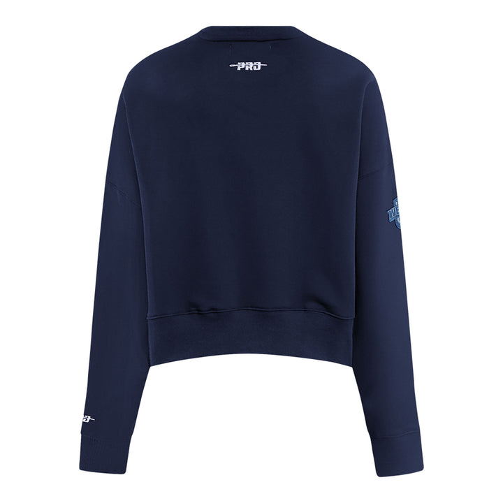 Edmonton Oilers Women's Pro Standard Country Club Blue Boxy Cropped Crewneck Sweatshirt