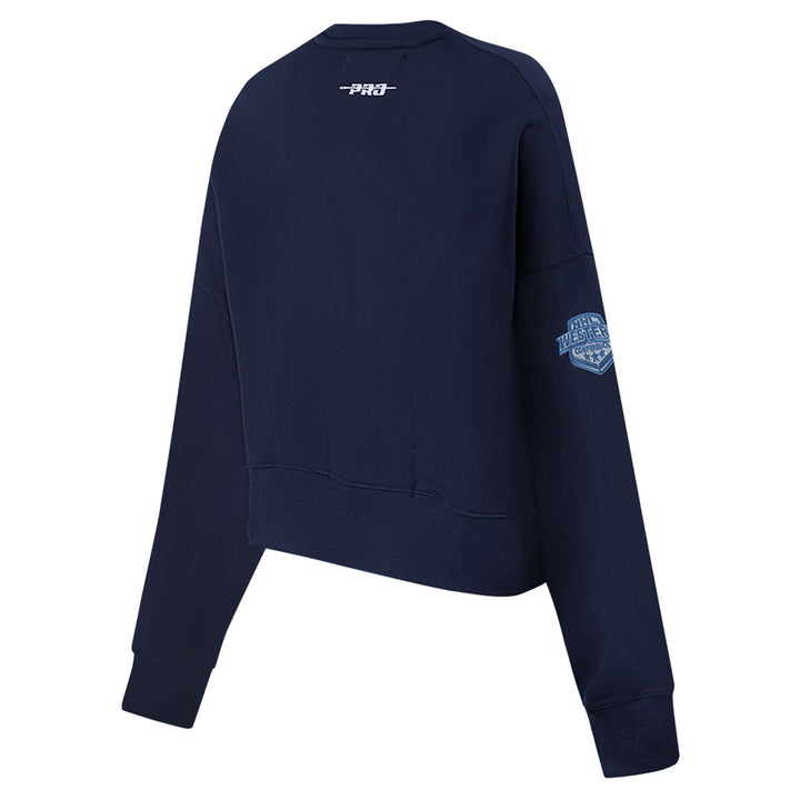 Edmonton Oilers Women's Pro Standard Country Club Blue Boxy Cropped Crewneck Sweatshirt