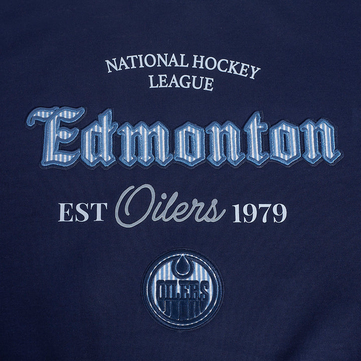 Edmonton Oilers Women's Pro Standard Country Club Blue Boxy Cropped Crewneck Sweatshirt