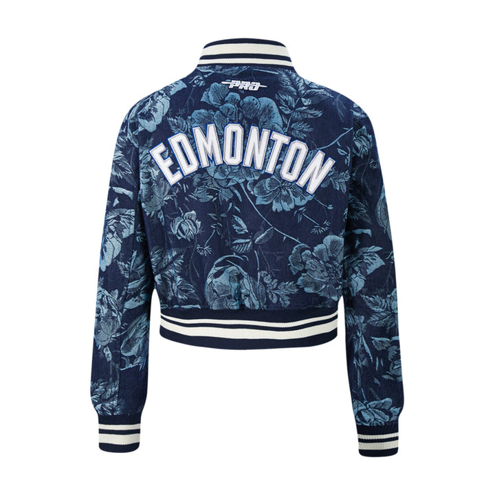 Edmonton Oilers Women's Pro Standard Floral Denim Cropped Jacket