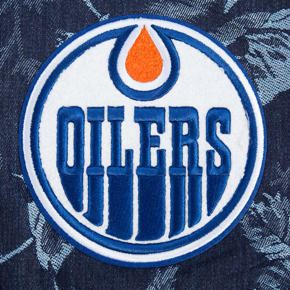 Edmonton Oilers Women's Pro Standard Floral Denim Cropped Jacket