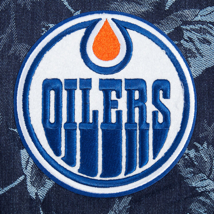 Edmonton Oilers Women's Pro Standard Floral Denim Cropped Jacket