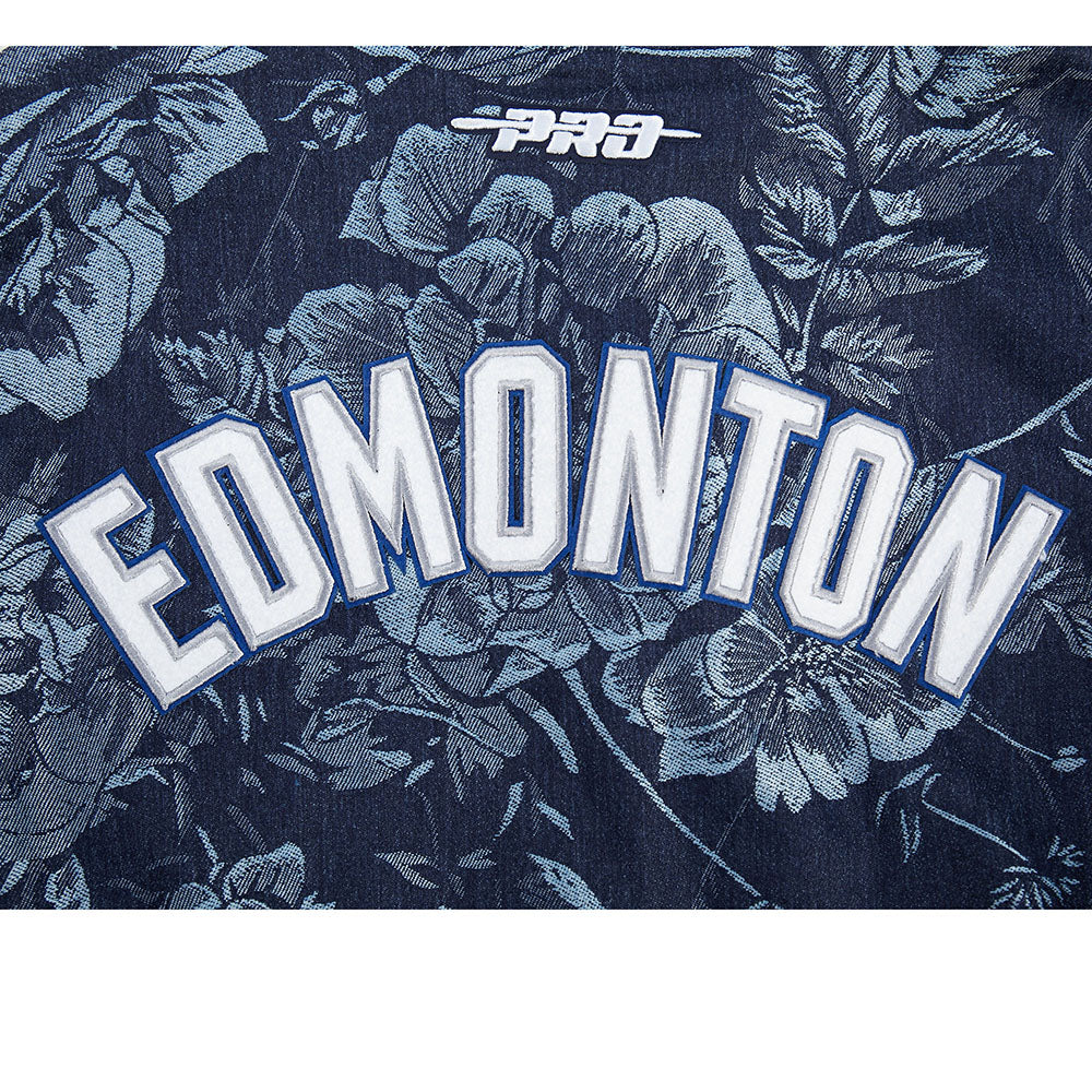 Edmonton Oilers Women's Pro Standard Floral Denim Cropped Jacket
