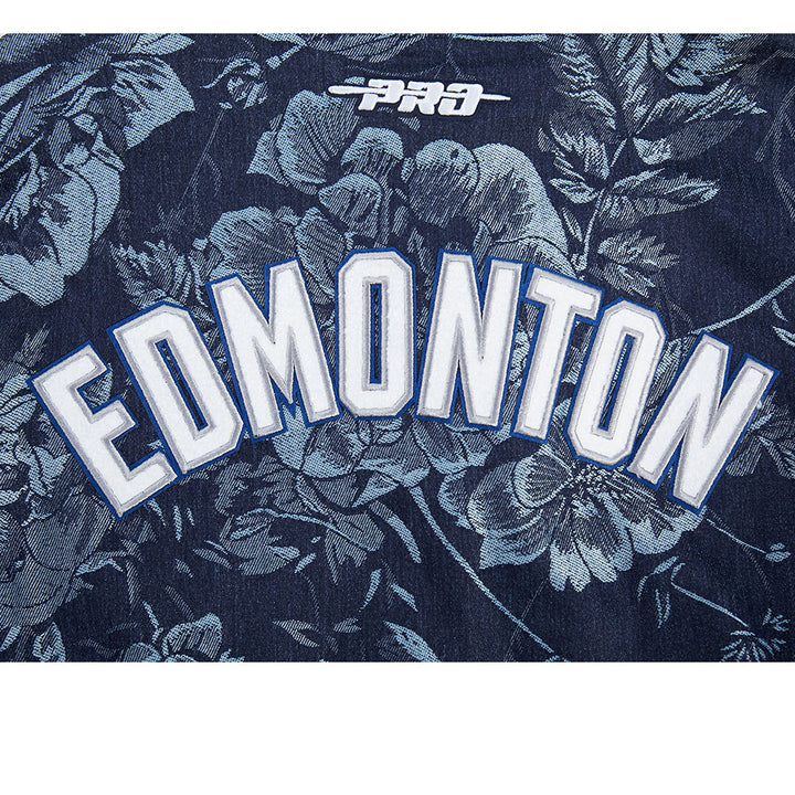 Edmonton Oilers Women's Pro Standard Floral Denim Cropped Jacket