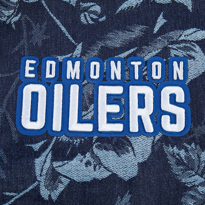 Edmonton Oilers Women's Pro Standard Floral Denim Cropped Jacket