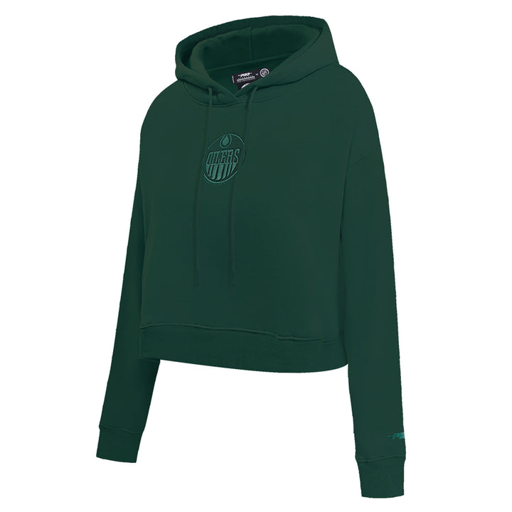 Edmonton Oilers Women's Pro Standard Forest Green Crop Hoodie