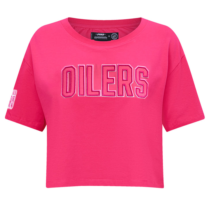 Edmonton Oilers Women's Pro Standard Triple Pink Boxy Cropped T-Shirt