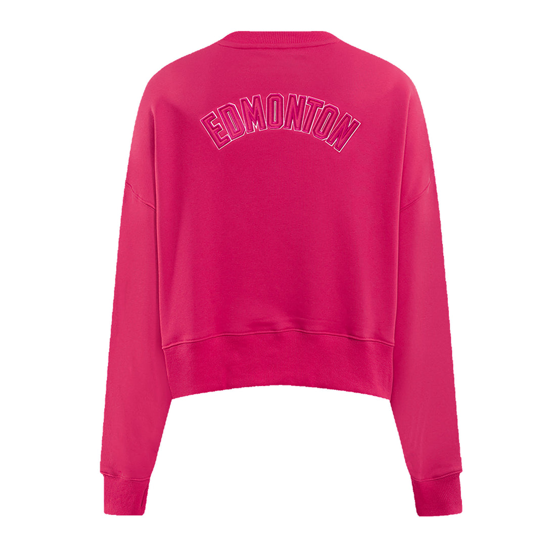 Edmonton Oilers Women's Pro Standard Triple Pink Boxy Cropped Crewneck Sweatshirt