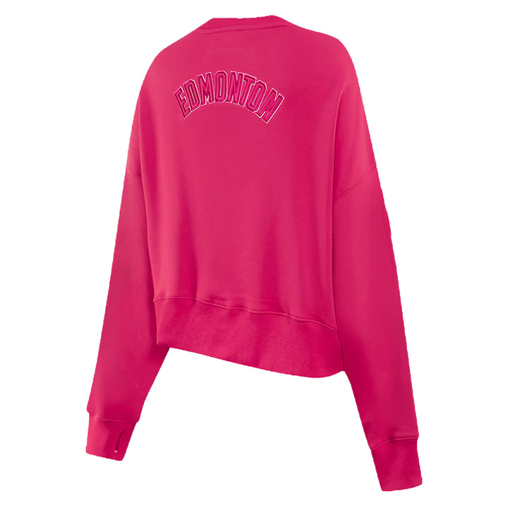 Edmonton Oilers Women's Pro Standard Triple Pink Boxy Cropped Crewneck Sweatshirt