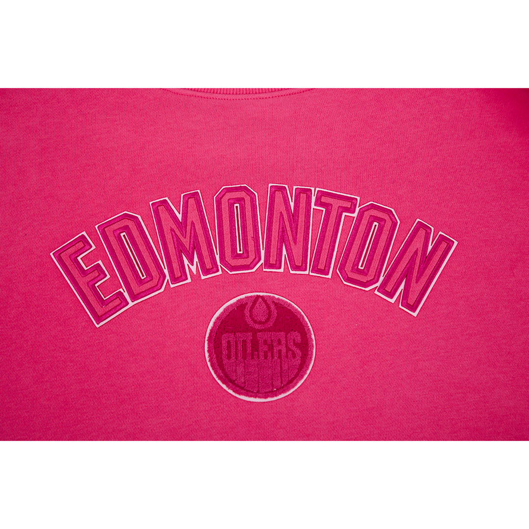 Edmonton Oilers Women's Pro Standard Triple Pink Boxy Cropped Crewneck Sweatshirt