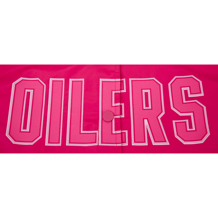 Edmonton Oilers Women's Pro Standard Triple Pink Satin Varsity Jacket