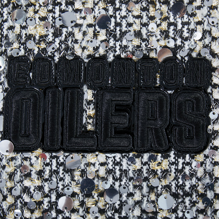 Edmonton Oilers Women's Pro Standard Tweed Sequin Cropped Jacket