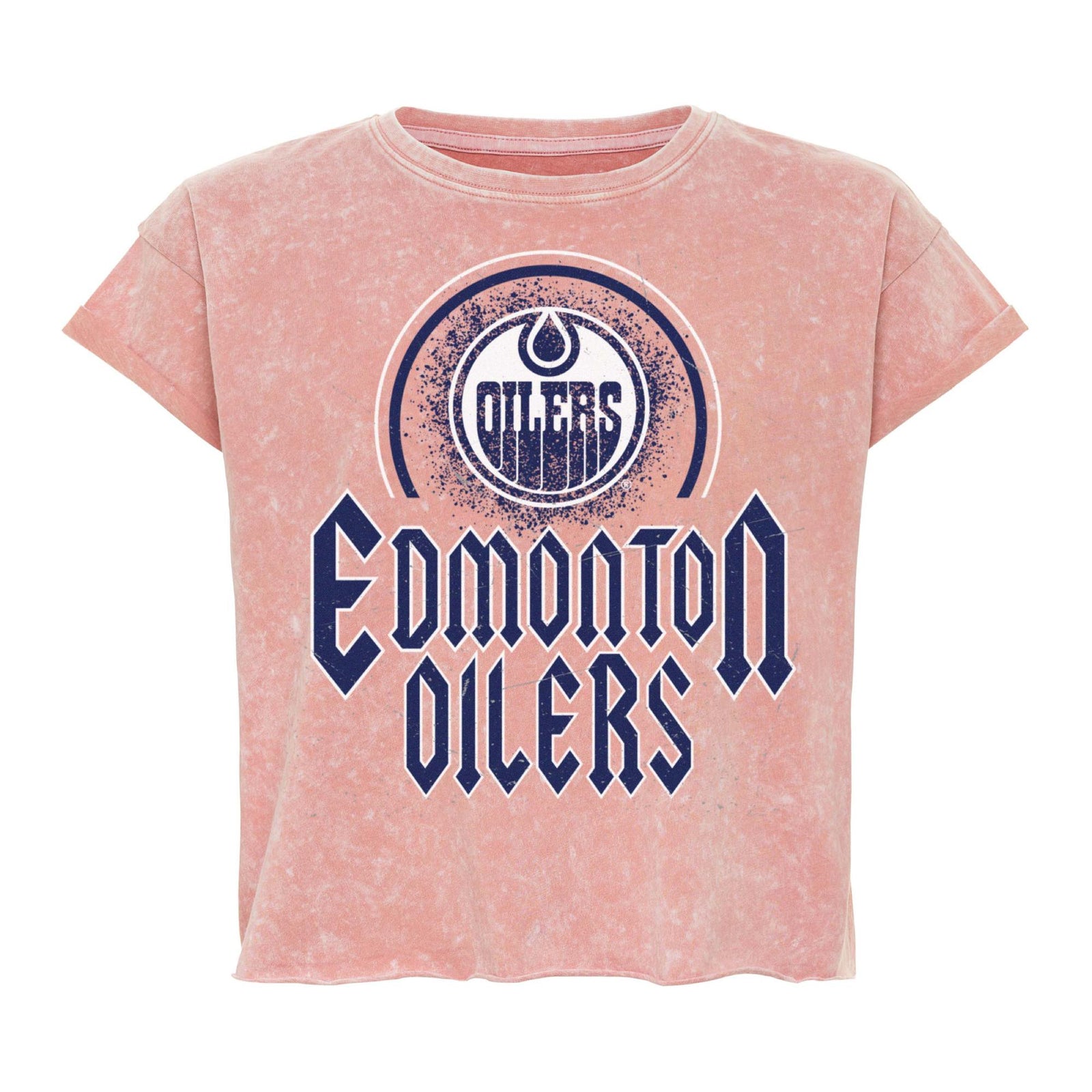 Edmonton Oilers Women's Sportiqe Gwen Coral Almond Orange Cropped T-shirt