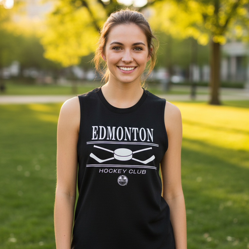 Edmonton Oilers Women's Sportiqe Mia Maven Grey Tank Top