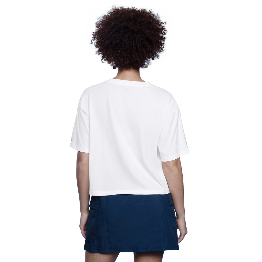 Edmonton Oilers Women's Starter White Play The Ball Boxy Cropped T-Shirt