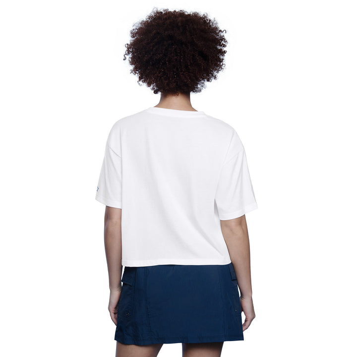 Edmonton Oilers Women's Starter White Play The Ball Boxy Cropped T-Shirt