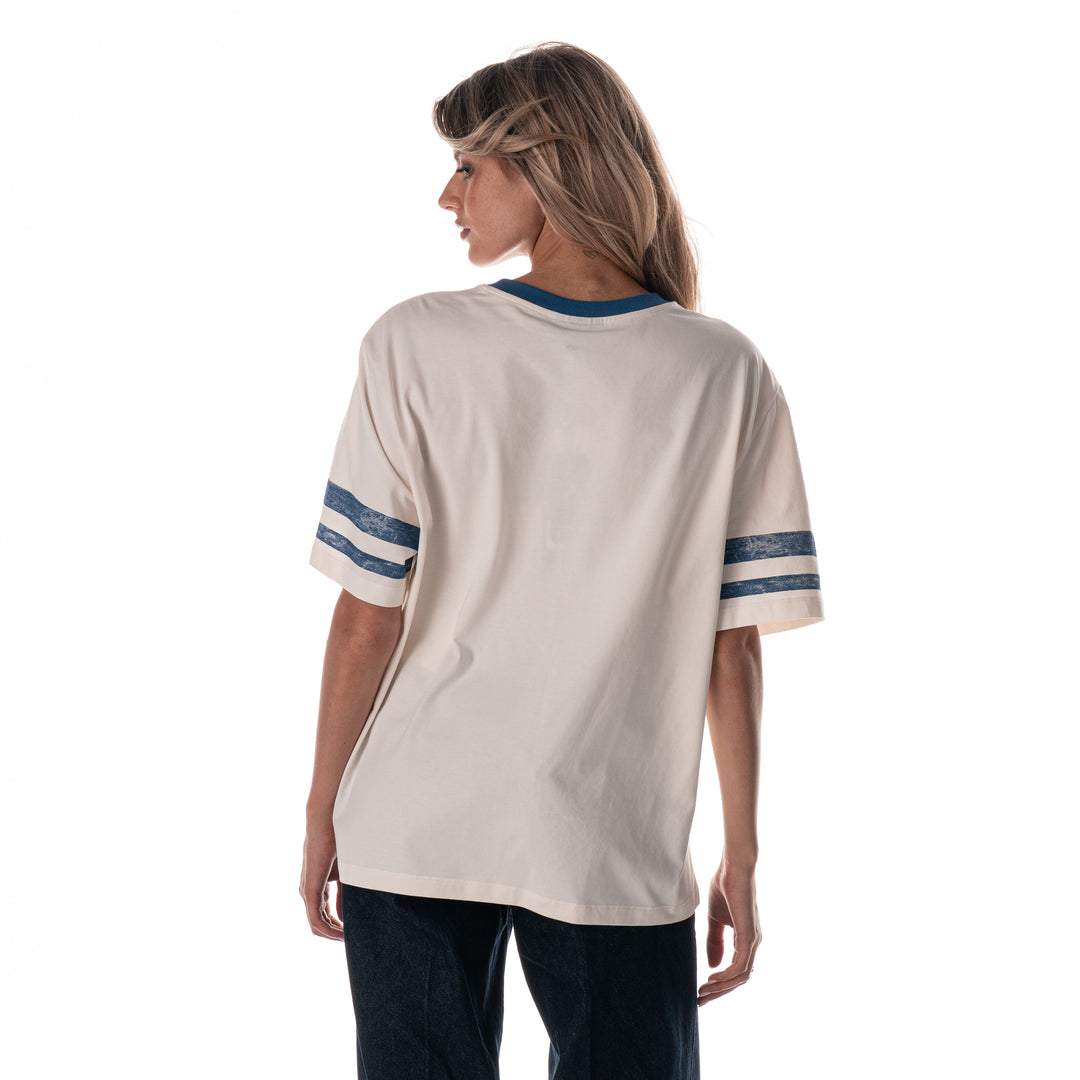 Edmonton Oilers Women's The Wild Collective Drop Shoulder Vintage Cream T-Shirt