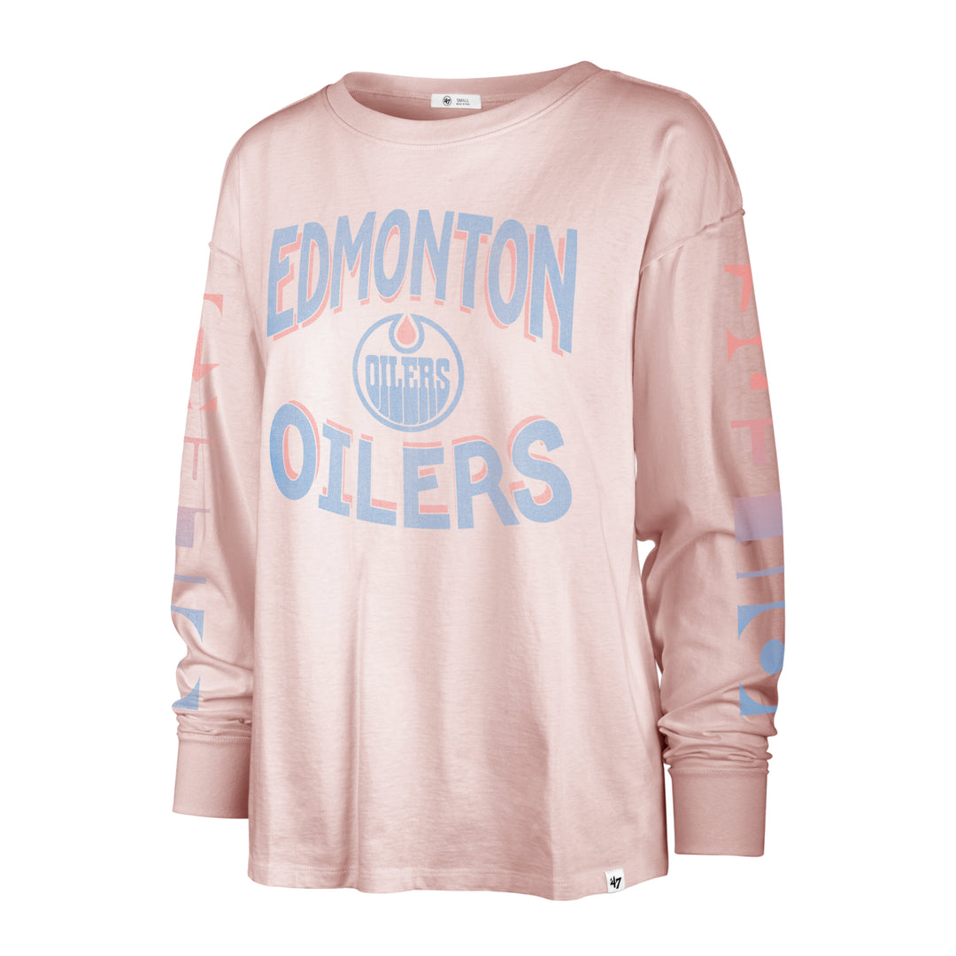 Edmonton Oilers Women's '47 Cloud Nine Pink Long Sleeve T-Shirt