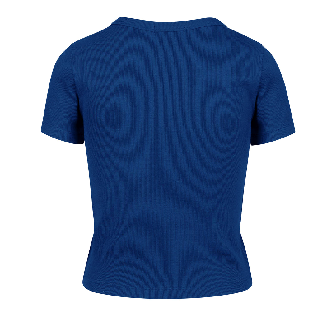 Edmonton Oilers Women's '47 Micro Emblem Royal Cropped T-Shirt