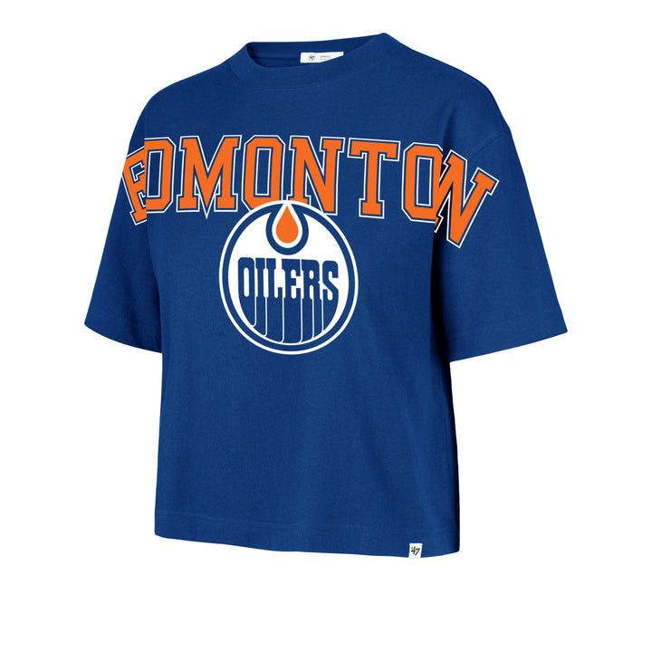 Edmonton Oilers Women's '47 Outreach City Royal Boxy Cropped T-Shirt