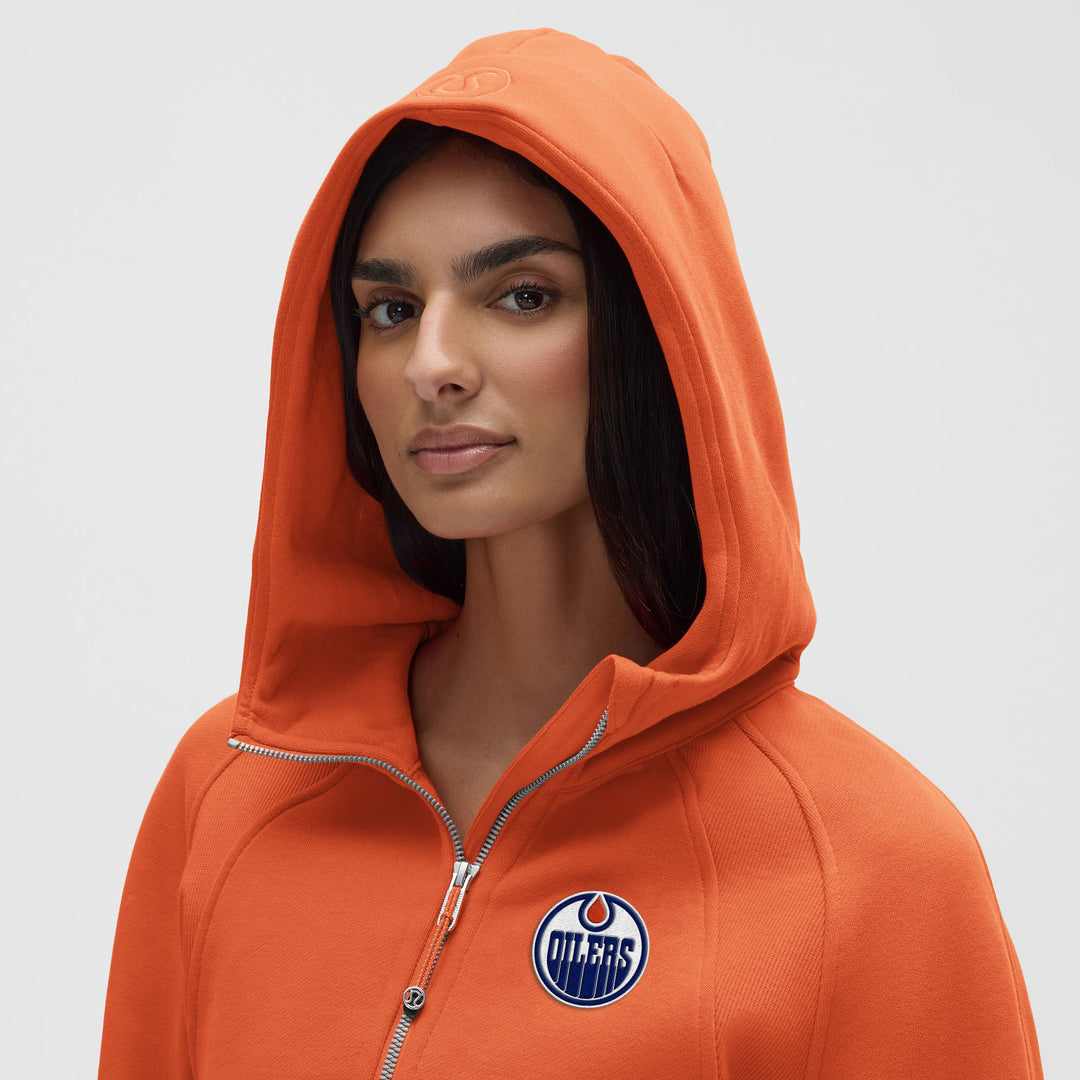 Edmonton Oilers Women's lululemon Scuba Oversized Half-Zip Orange Hoodie