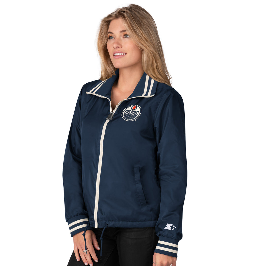 Edmonton Oilers Women's Starter Navy Coach's Jacket