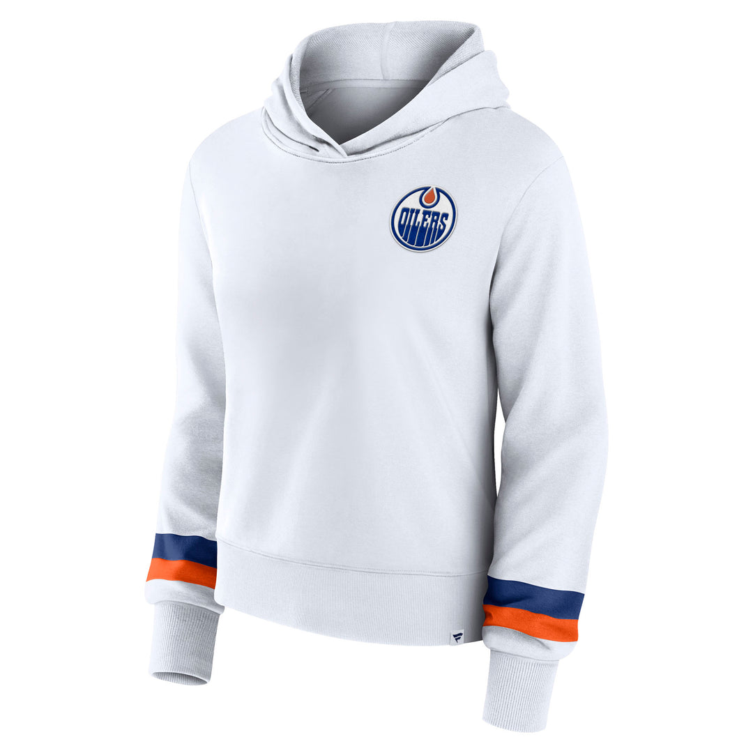 Edmonton Oilers Women's Fanatics White Fan Pullover Hoodie