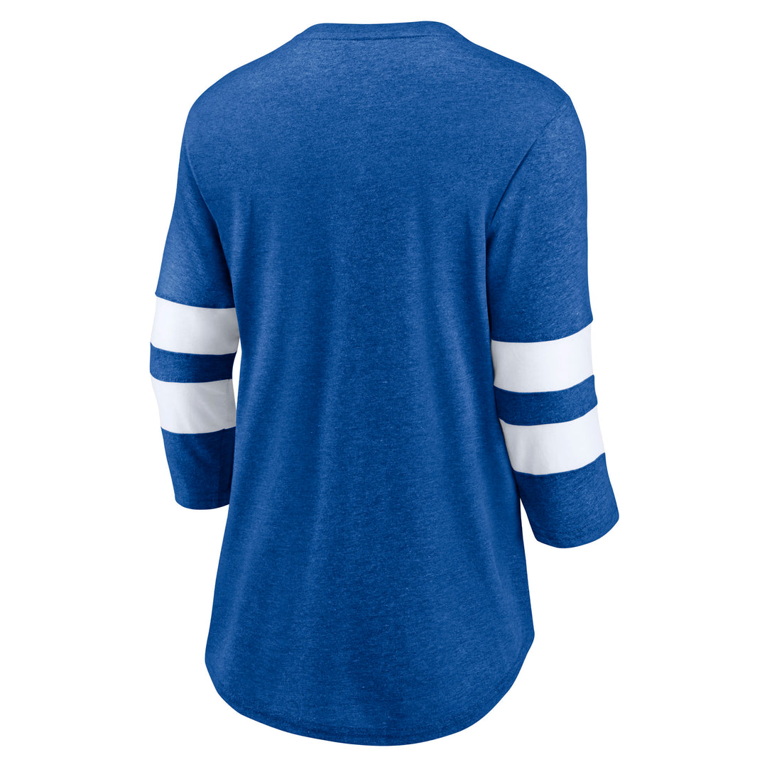 Edmonton Oilers Women's Fanatics Heritage Blue One Timer 3/4 Long Sleeve T-Shirt