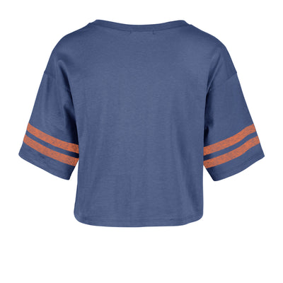 Edmonton Oilers Women's '47 Fanfare Sporty Cropped Blue T-Shirt